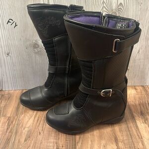 Joe Rocket WOMEN’S HEARTBREAKER LEATHER MOTORCYCLE RIDING BOOTS Size US 8